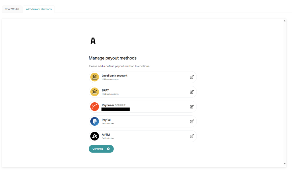 Setup Account For Payments